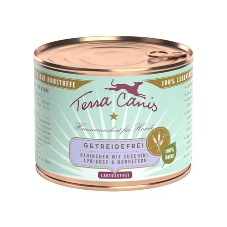 Terra Canis Sans céréales au lapin - Aliment humide complet pour chiens adultes de poids normal, 200 g