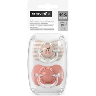 Suavinex Birdies - 2 tétines en silicone Sx Pro, à partir de 18 mois, rose