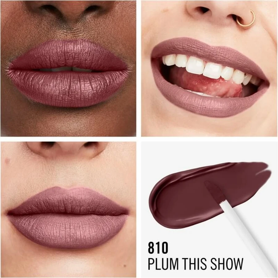 Rimmel Lasting Mega Matte - Pintalabios líquido n.º 810 Plum This Show