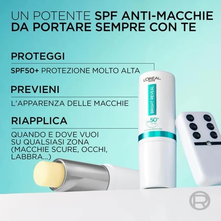 L'Oréal Paris Gezichtszonnebrandcrème SPF 50+ Bright Reveal Sunscreen Stick voor dagelijkse bescherming, 9 ml