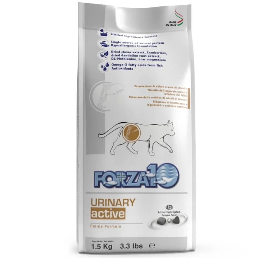 Forza10 Urinary Active Fish - Complete Food for Adult Cats with Urinary Problems, 1.5 kg