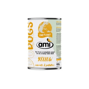 Ami the natural choice Ami dog galben morcovi și cartofi – hrană umedă completă pentru câini, 400 gr
