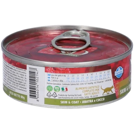 Farmina N&amp;d Quinoa Skin &amp; Coat Pato y coco - Alimento dietético para gatos adultos con intolerancias alimentarias, 80 g