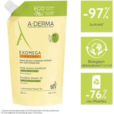 Aderma Exomega Control – Pflegendes Reinigungsöl – 500 ml Nachfüllpackung
