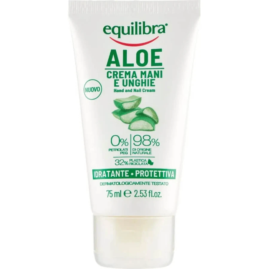 Equilibra Aloe - Hydraterende en beschermende hand- en nagelcrème, 75 ml