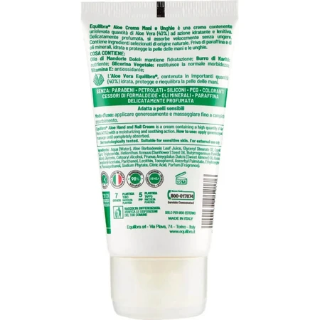 Equilibra Aloe - Hydraterende en beschermende hand- en nagelcrème, 75 ml