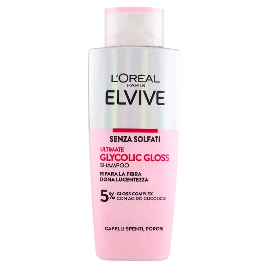Elvive Ultimate Glycolic Gloss - Sulfaatvrije shampoo voor glans bij dof haar, 200 ml