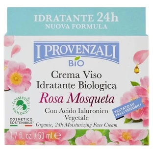 Crème hydratante bio pour le visage I Provenzali à la rose musquée, 50 ml