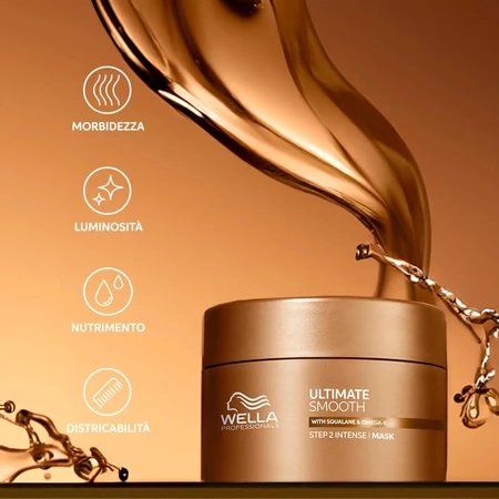 Wella Ultimate Smooth Paso 2 - Mascarilla intensiva para cabello seco y encrespado, 150 ml