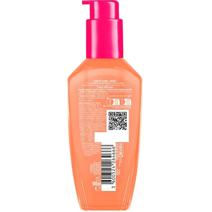 Elvive Dream Long : Des cheveux lisses de rêve - Sérum lissant anti-frisottis pour cheveux longs, 100 ml