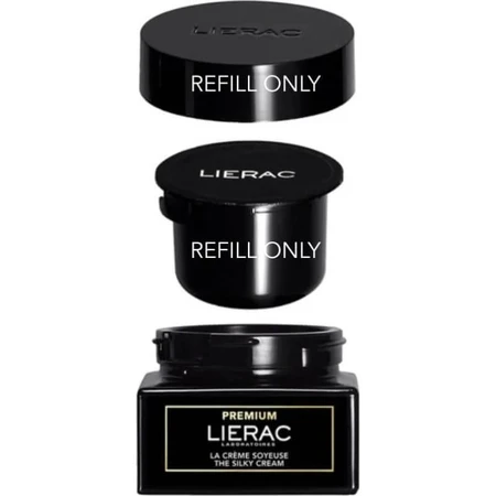 Lierac Premium La Crème Soyeuse - Crema facial antienvejecimiento para piel normal, recambio de 50 ml