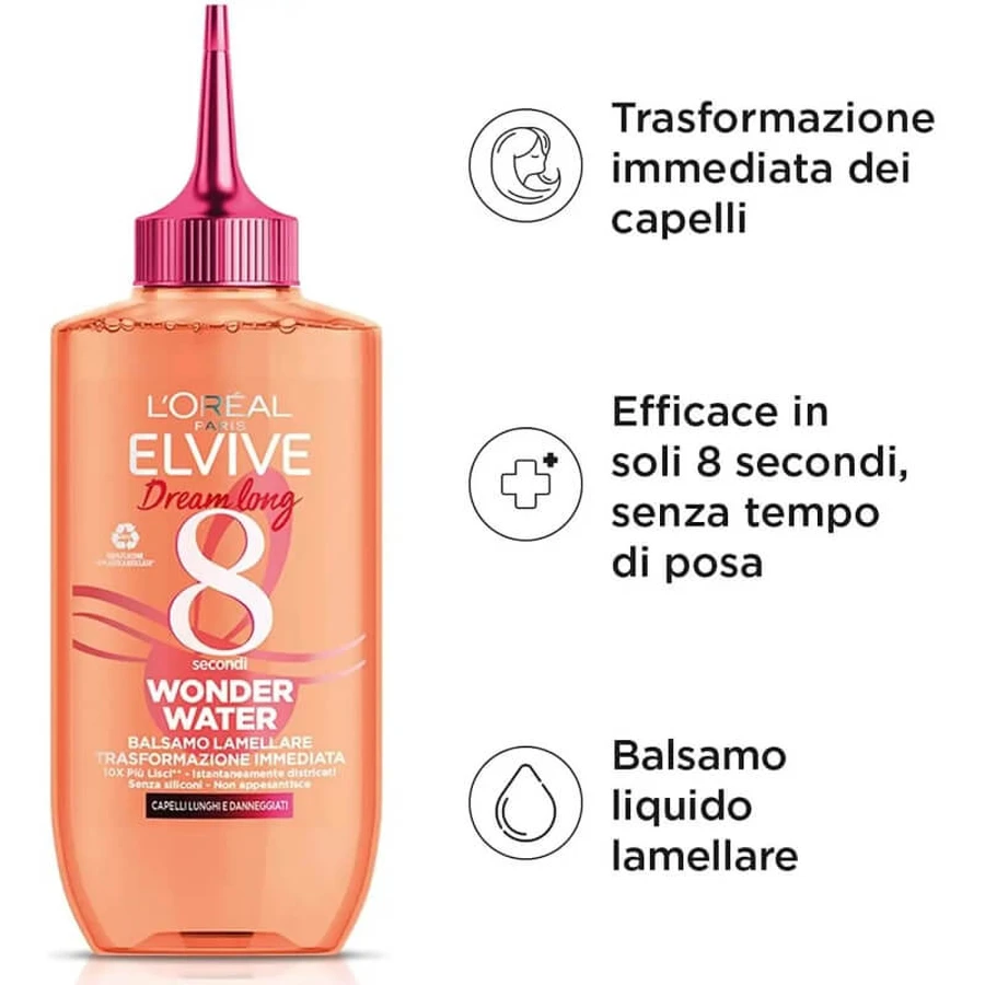 Elvive Dream Long Wonder Water - Après-shampoing lamellaire à transformation instantanée, 200 ml