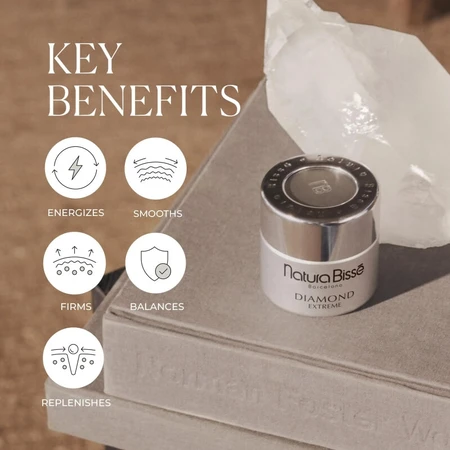 Natura Bisse Diamond Extreme – Reichhaltige Textur – Belebende und regenerierende Feuchtigkeitscreme, 50 ml