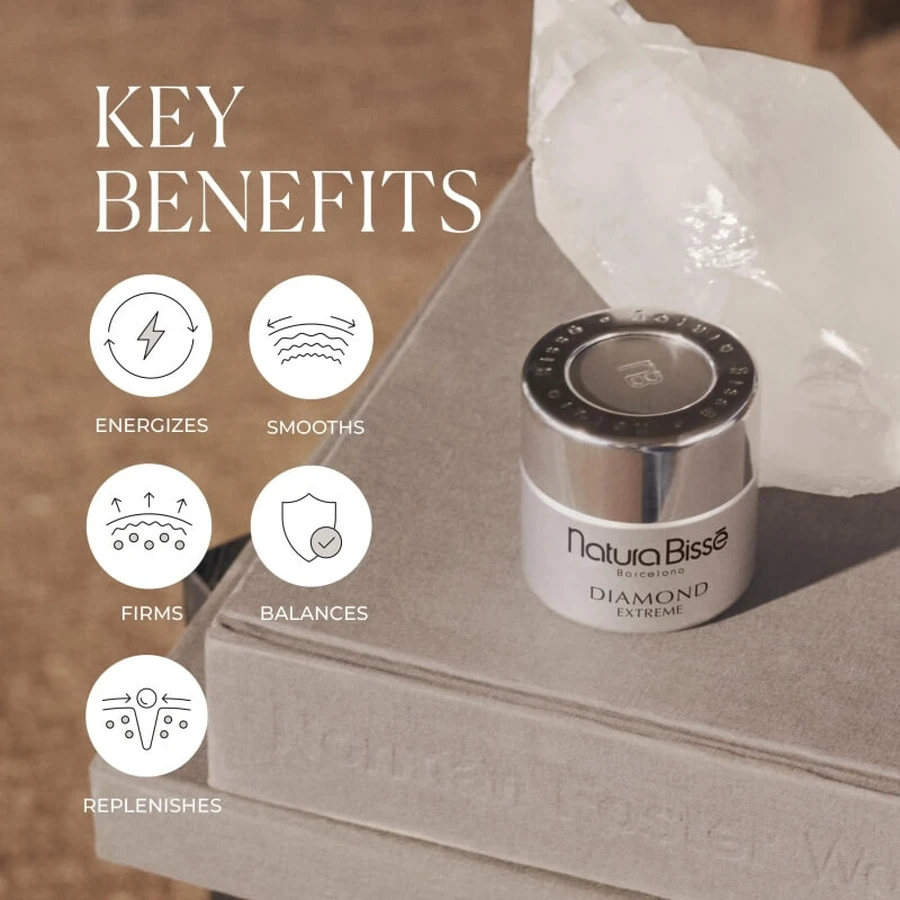 Natura Bisse Diamond Extreme – Reichhaltige Textur – Belebende und regenerierende Feuchtigkeitscreme, 50 ml