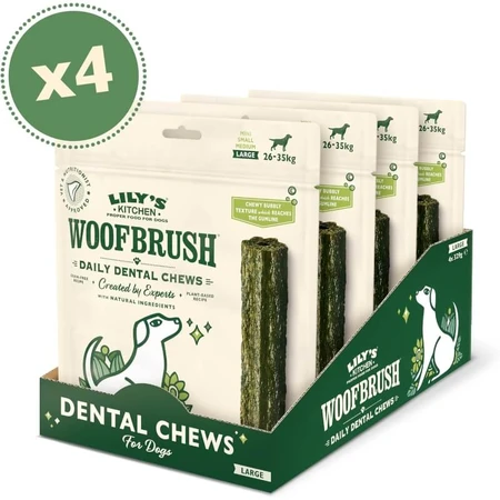 Lily's Kitchen Woofbrush - 7 golosinas dentales para perros adultos de gran tamaño, 74 g