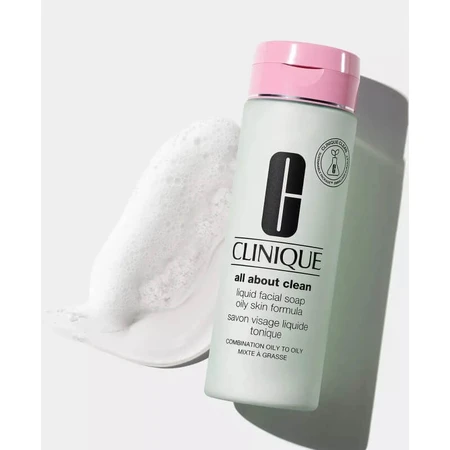 Clinique All About Clean Fórmula para piel grasa - Jabón facial líquido para piel mixta a grasa, 200 ml