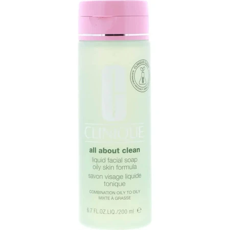 Clinique All About Clean Fórmula para piel grasa - Jabón facial líquido para piel mixta a grasa, 200 ml