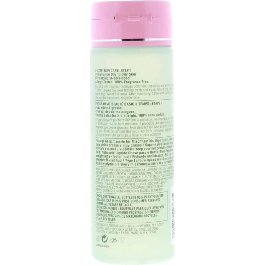 Clinique All About Clean Fórmula para piel grasa - Jabón facial líquido para piel mixta a grasa, 200 ml