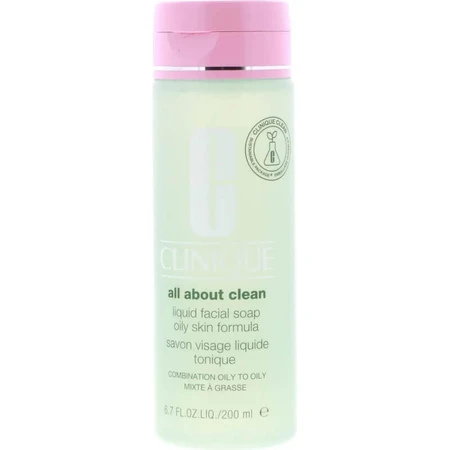 Clinique All About Clean Fórmula para piel grasa - Jabón facial líquido para piel mixta a grasa, 200 ml
