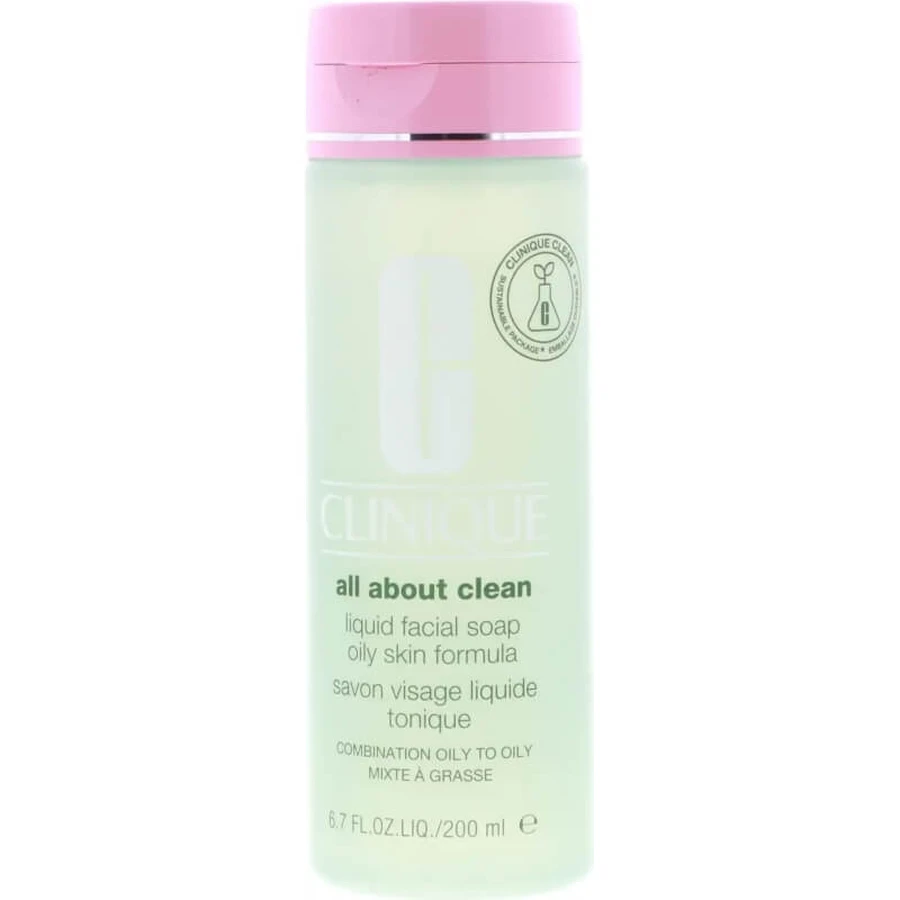 Clinique All About Clean Fórmula para piel grasa - Jabón facial líquido para piel mixta a grasa, 200 ml