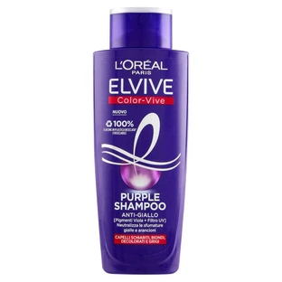 Elvive Color-vive morado: champú antiamarilleamiento para cabello rubio, canoso y decolorado, 200 ml