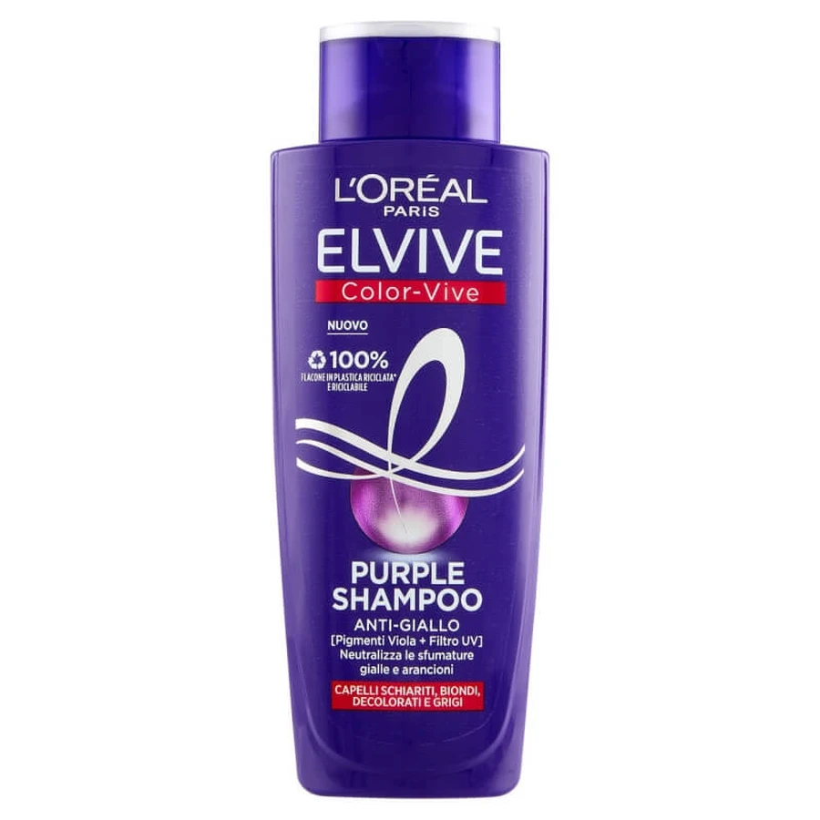 Elvive Color-vive purple – Anti-Gelbstich-Shampoo für blondes, graues und gebleichtes Haar, 200 ml
