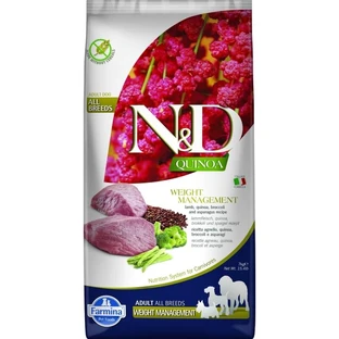 Farmina N&amp;d Quinoa Weight Management Lamm, Quinoa, Brokkoli und Spargel – Diätfutter für ausgewachsene mittelgroße bis große Hunde, 7 kg