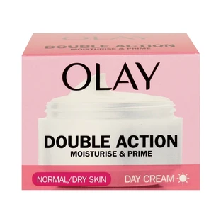 Olay Double Action – Tagescreme und Make-up-Grundierung für normale und trockene Haut, 50 ml