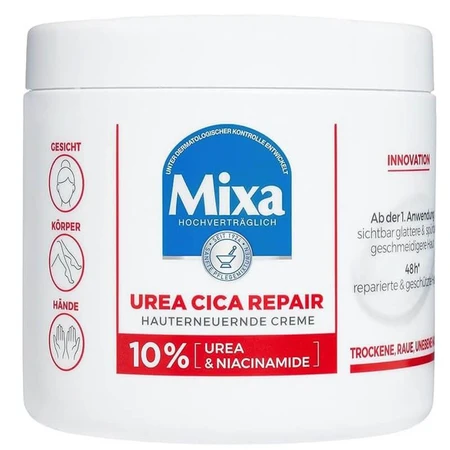 Mixa Urea Cica Repair+ Body Balm - Regenerating Treatment with 10% Urea for Dry, Rough, and Chapped Skin, 400 ml