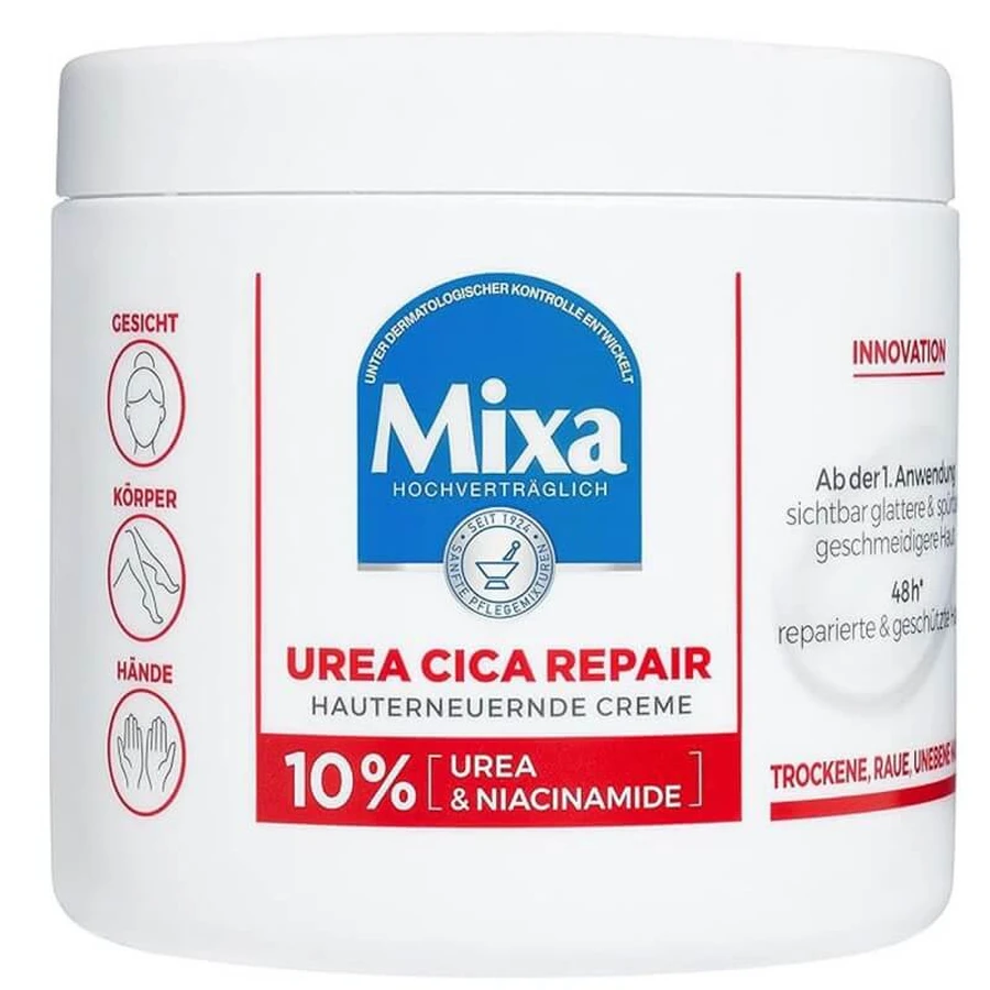 Mixa Urea Cica Repair+ Body Balm - Regenerating Treatment with 10% Urea for Dry, Rough, and Chapped Skin, 400 ml