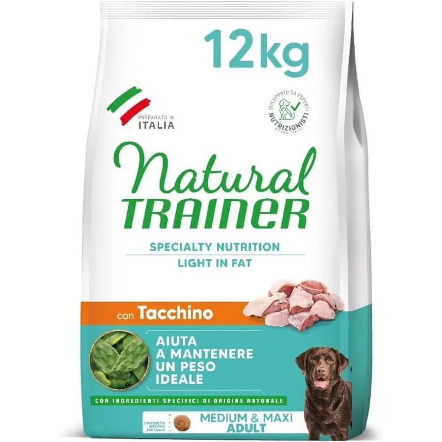 Natural Trainer Natural Trainer Light Medium & Maxi Adult Turkey - Compleet voer voor gecastreerde volwassen honden, 12 kg