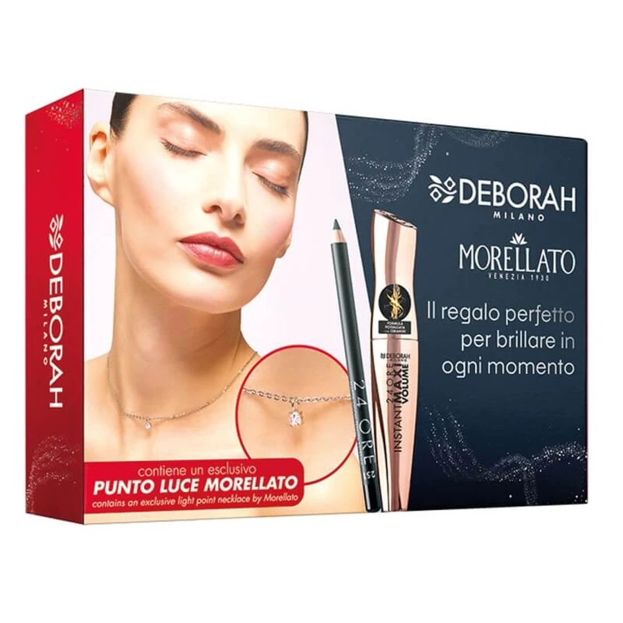 Coffret de beauté Deborah &amp; Morellato n° 01 - Mascara Instant Maxi Volume + Crayon pour les yeux + Collier