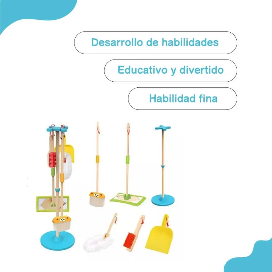 Tooky Toys houten schoonmaakset voor kinderen