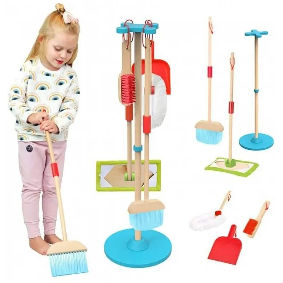 Tooky Toys houten schoonmaakset voor kinderen