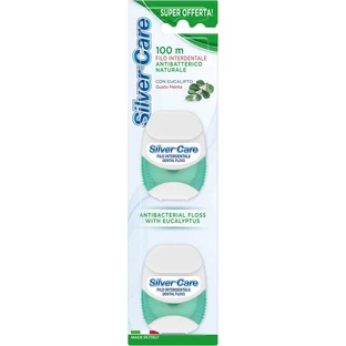 Silver Care Antibacterial Dental Floss with Eucalyptus - Mint Flavor 2x50 m