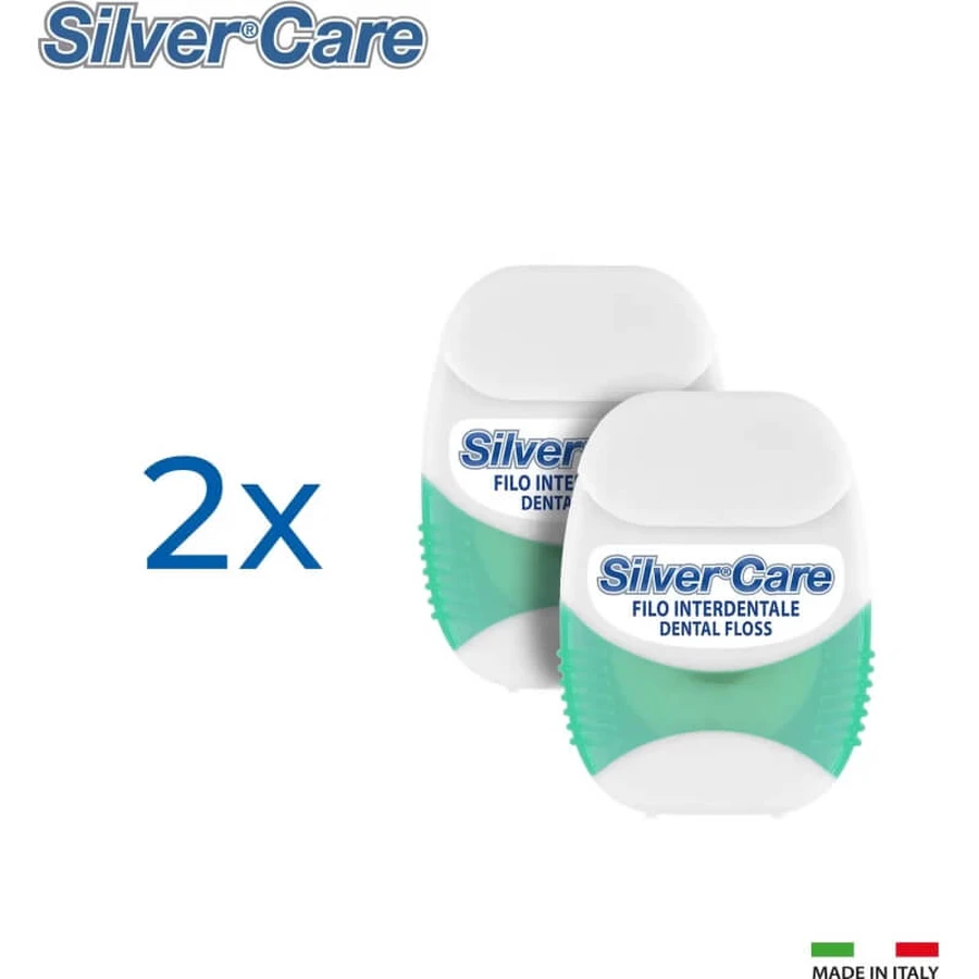 Silver Care Antibacterial Dental Floss with Eucalyptus - Mint Flavor 2x50 m