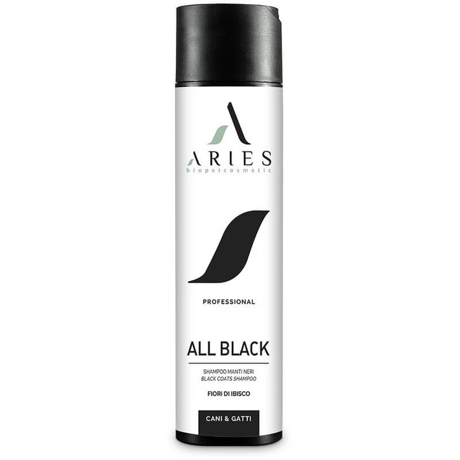 Aries Biopetcosmetic All Black – Shampoo für dunkles Fell mit Hibiskusblüten, 250 ml