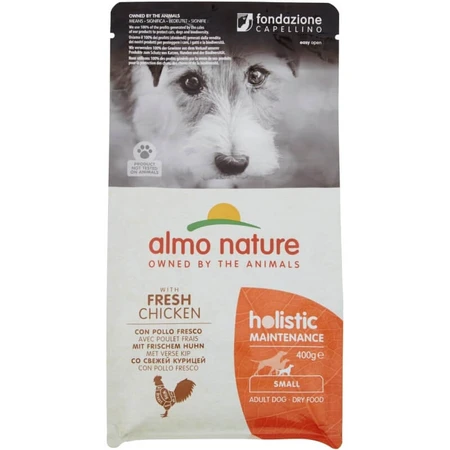 Almo Nature Holistic Maintenance Small Chicken - Aliment complet pour petits chiens adultes, 400 g