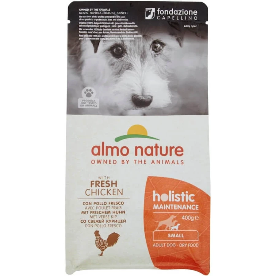 Almo Nature Holistic Maintenance Small Chicken - Aliment complet pour petits chiens adultes, 400 g