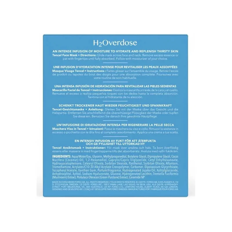 Foreo h2overdose 2.0 - 6 masques hydratants pour l'UFO