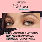 L'Oréal Paris Lash Paradise - Máscara de pestañas voluminizadora resistente al agua, negra