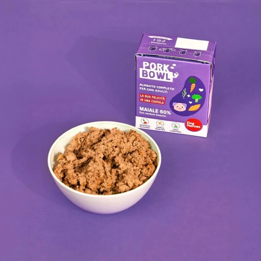 Dog Heroes Porc et légumes - Aliment complet pour chiens adultes souffrant d'allergies ou d'intolérances, 390 g