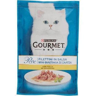 Purina Gourmet Perle Chicken Fillet Strips in Sauce - Complete Food for Adult Cats, 85 g