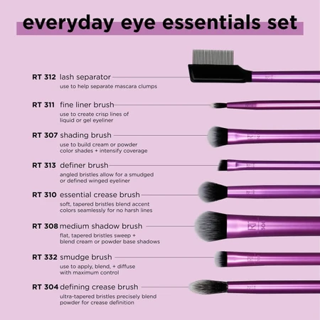 Real Techniques Everyday Eye Essentials - Makeup Brush Set
