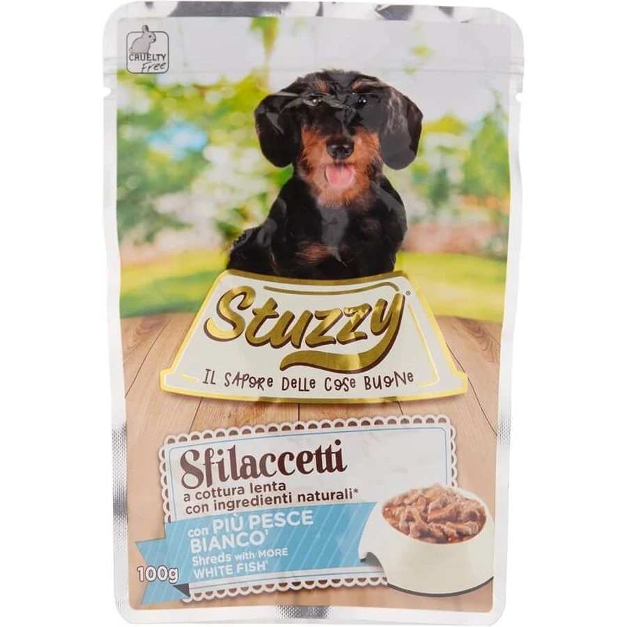 Stuzzy White Fish Strips - Complete Dog Food, 100 g