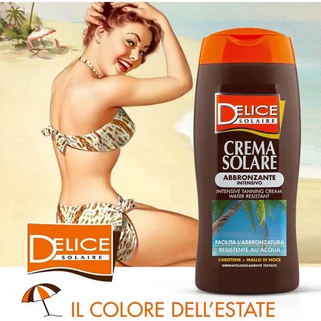 Delice Intensive Tanning Sonnenschutz – Wasserfeste Creme mit Carotin + Walnussschalen 250 ml