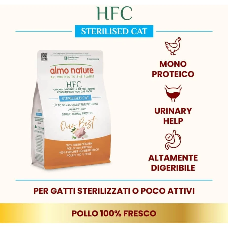 Almo Nature HFC « Our Best Chicken » - Aliment complet pour chats adultes stérilisés, 300 g