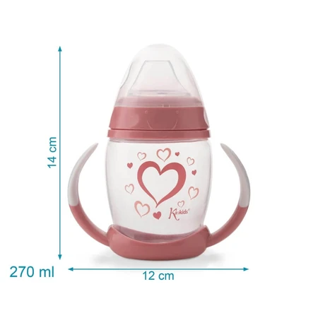 Kiokids Stage 1 Anti-Colic Training Cup for Children, 6m+, Pink