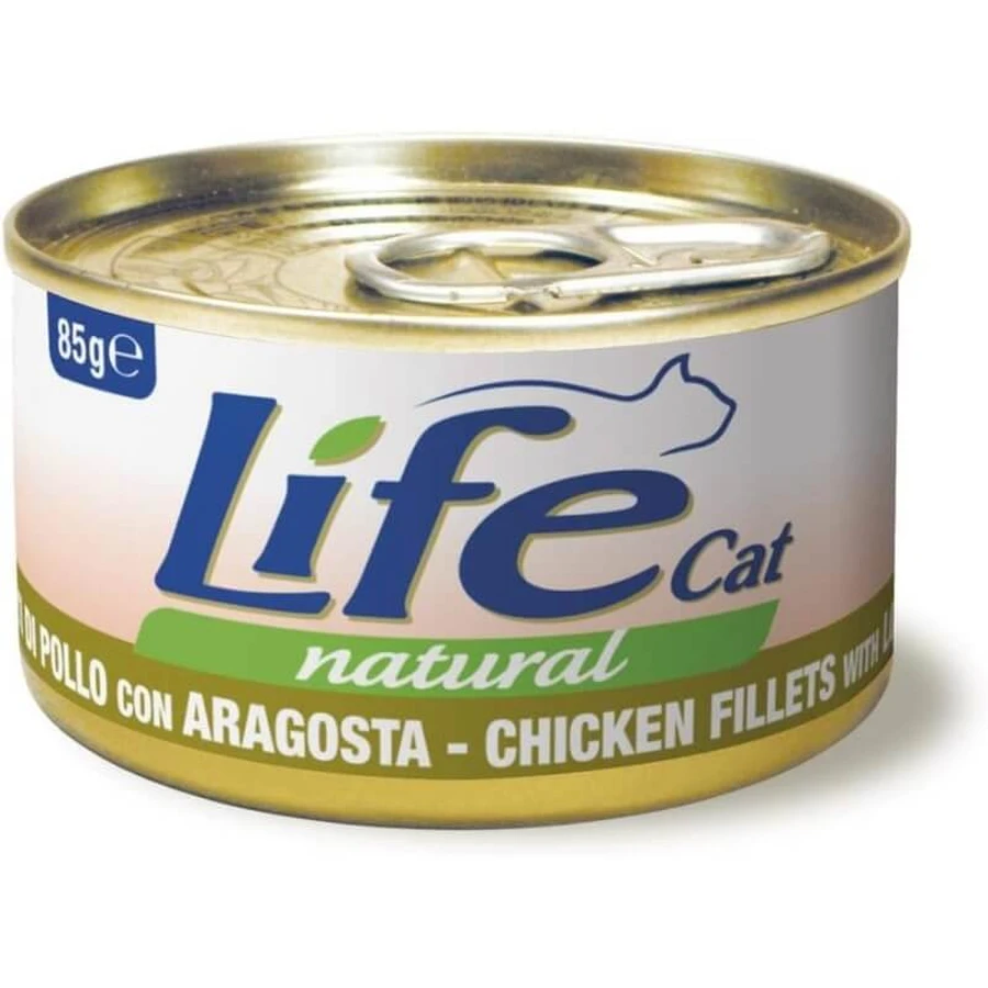 Life petcare Life cat natural pui cu langustă – hrană umedă pentru pisici 85 gr