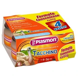 Pavo y cereales homogeneizados de Plasmón, 4 x 80 g